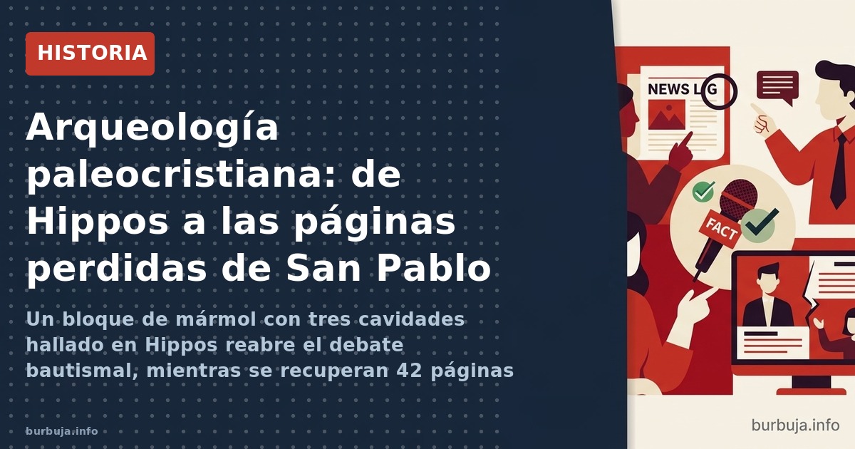 Un bloque de mármol con tres cavidades hallado en Hippos reabre el debate bautismal, mientras se recuperan 42 páginas del Cód