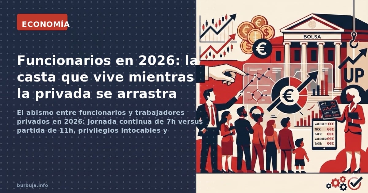El abismo entre funcionarios y trabajadores privados en 2026: jornada continua de 7h versus partida de 11h, privilegios intoc