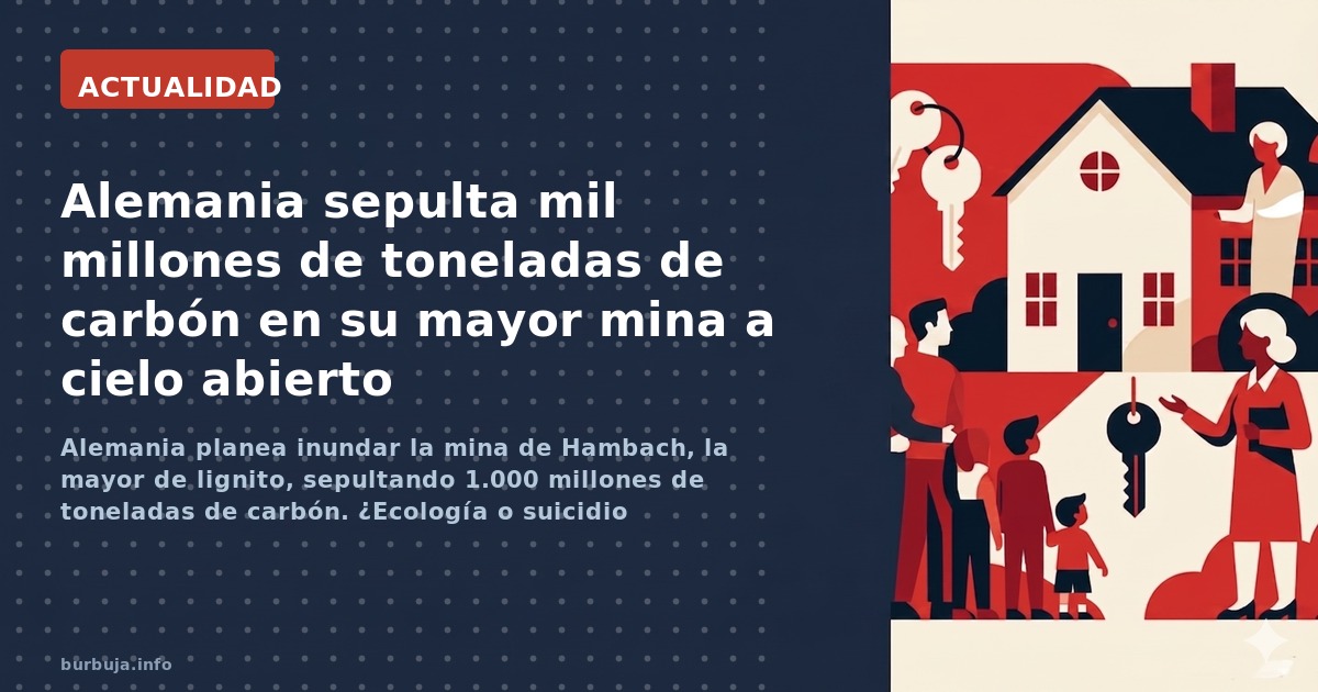 Alemania planea inundar la mina de Hambach, la mayor de lignito, sepultando 1.000 millones de toneladas de carbón. ¿Ecología 