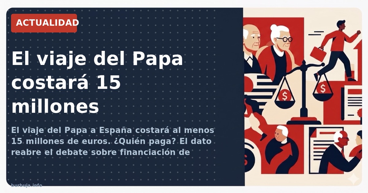 El viaje del Papa a España costará al menos 15 millones de euros. ¿Quién paga? El dato reabre el debate sobre financiación de