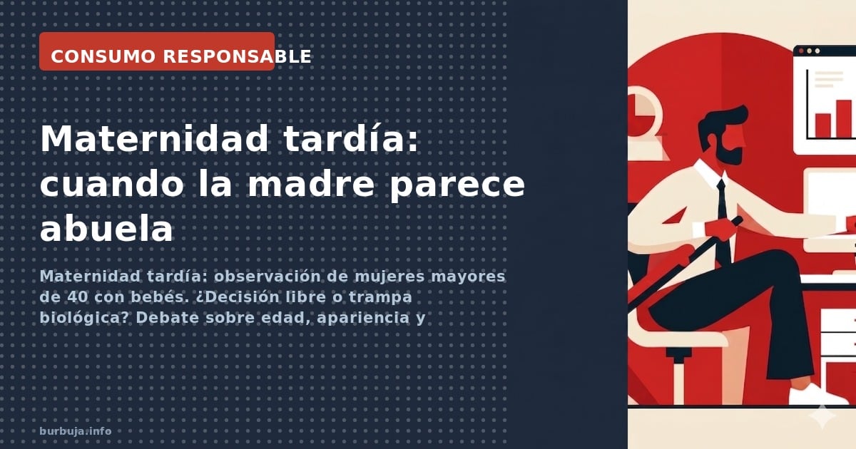 Maternidad tardía: observación de mujeres mayores de 40 con bebés. ¿Decisión libre o trampa biológica? Debate sobre edad, apa