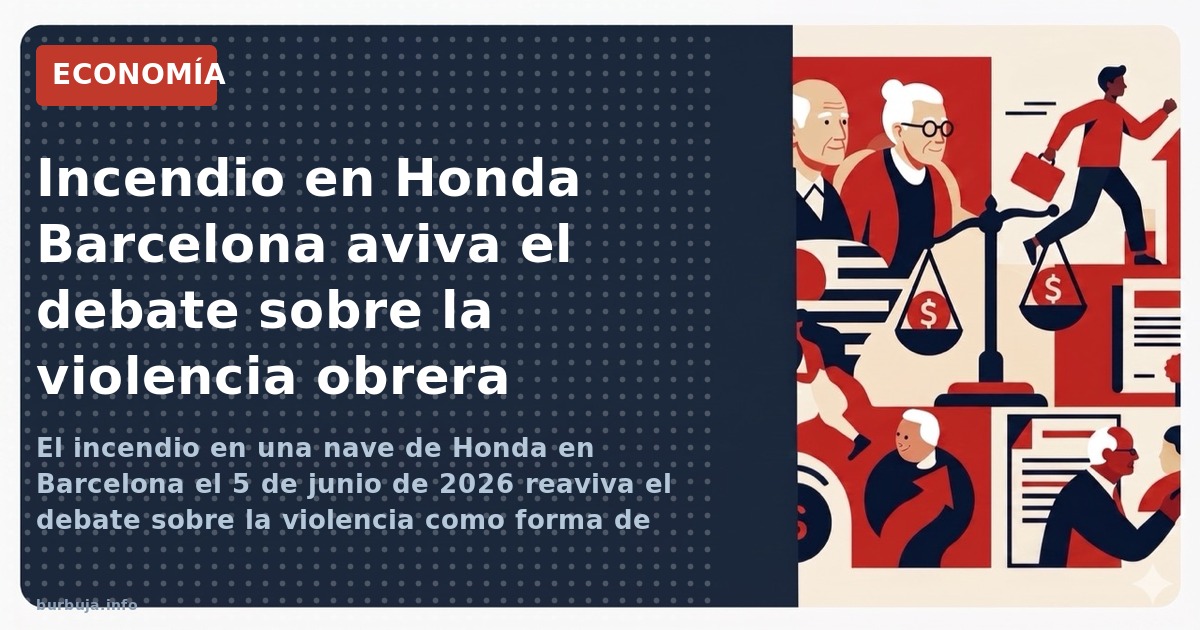 El incendio en una nave de Honda en Barcelona el 5 de junio de 2026 reaviva el debate sobre la violencia como forma de protes