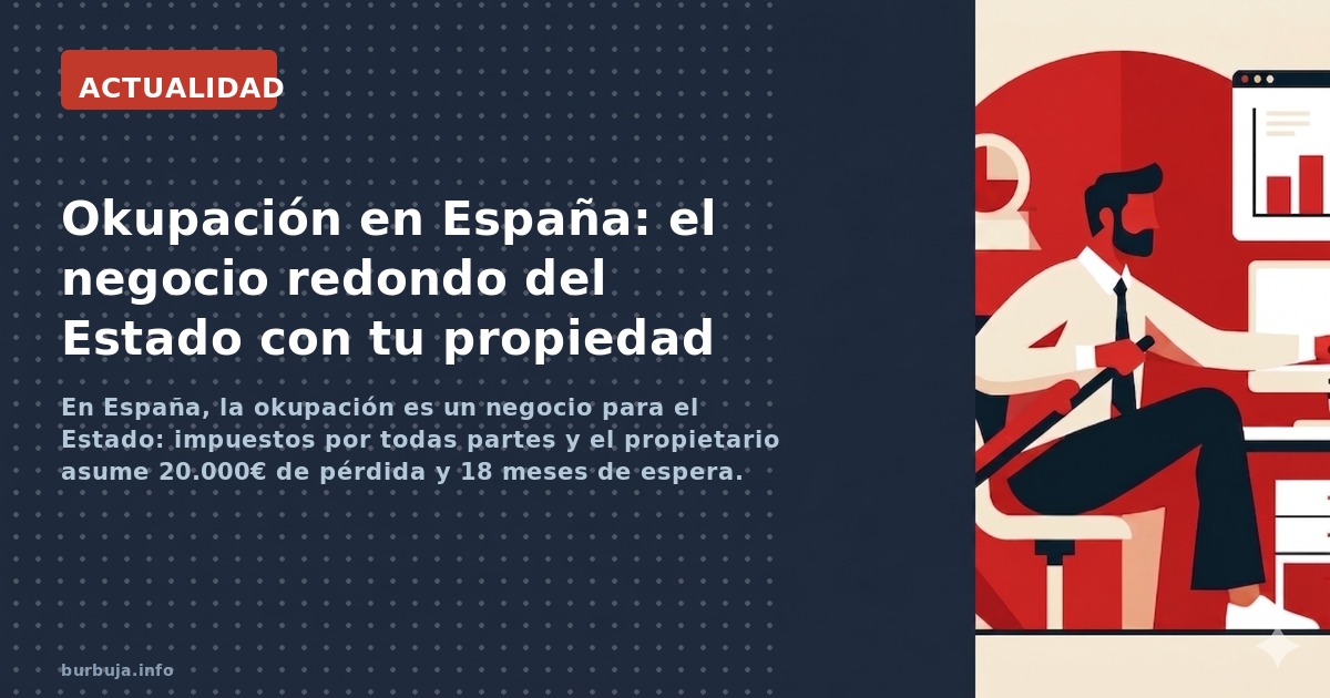 En España, la okupación es un negocio para el Estado: impuestos por todas partes y el propietario asume 20.000€ de pérdida y 
