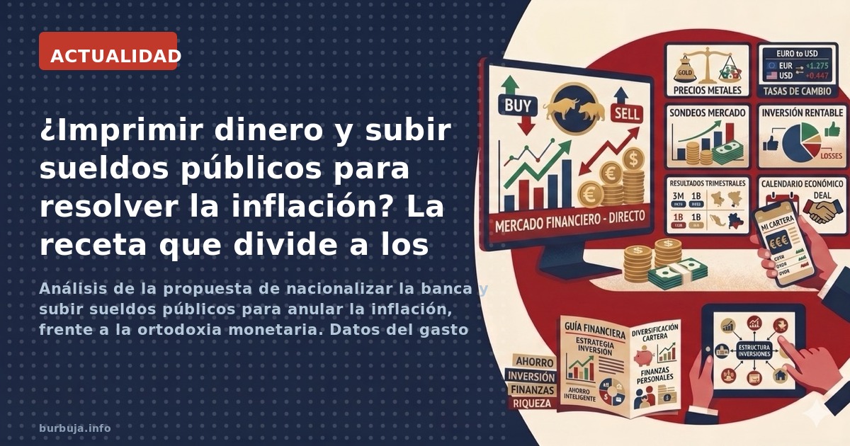 Análisis de la propuesta de nacionalizar la banca y subir sueldos públicos para anular la inflación, frente a la ortodoxia mo