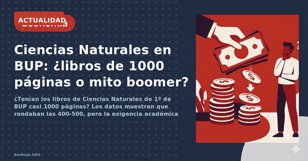 ¿Tenían los libros de Ciencias Naturales de 1º de BUP casi 1000 páginas? Los datos muestran que rondaban las 400-500, pero la