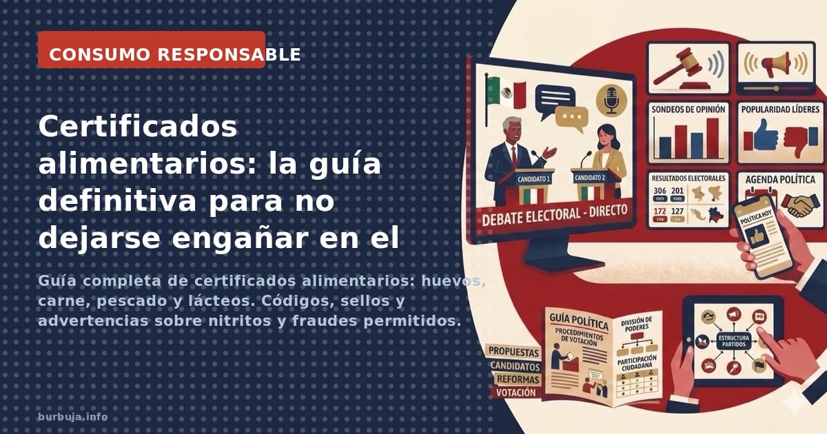 Guía completa de certificados alimentarios: huevos, carne, pescado y lácteos. Códigos, sellos y advertencias sobre nitritos y