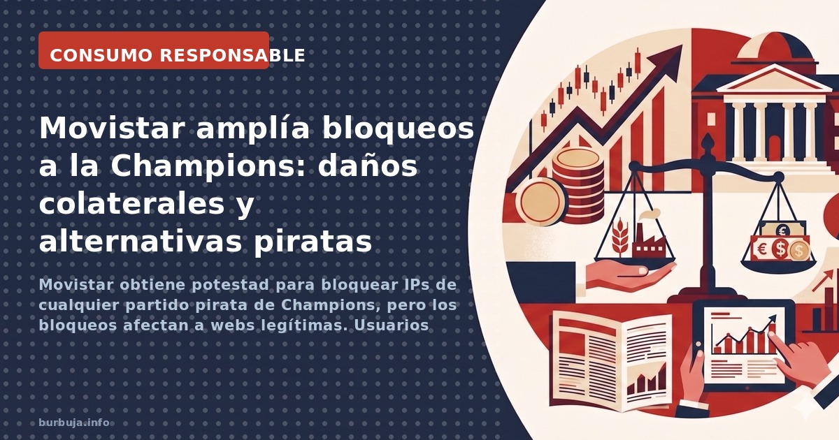 Movistar obtiene potestad para bloquear IPs de cualquier partido pirata de Champions, pero los bloqueos afectan a webs legíti