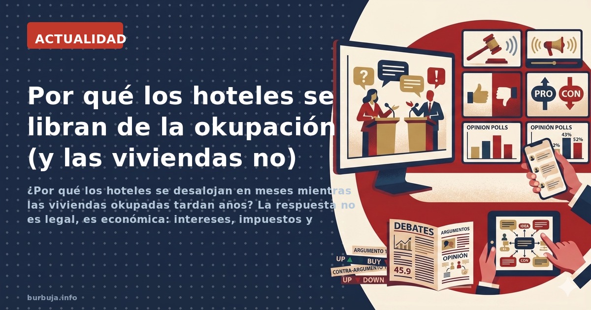 ¿Por qué los hoteles se desalojan en meses mientras las viviendas okupadas tardan años? La respuesta no es legal, es económic