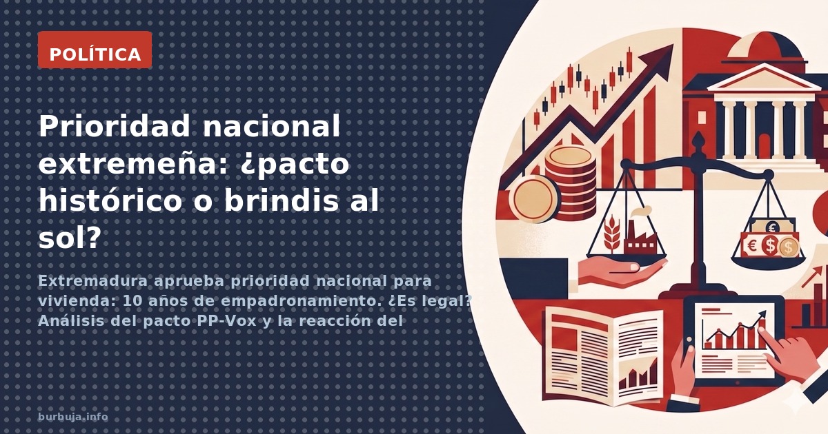 Extremadura aprueba prioridad nacional para vivienda: 10 años de empadronamiento. ¿Es legal? Análisis del pacto PP-Vox y la r