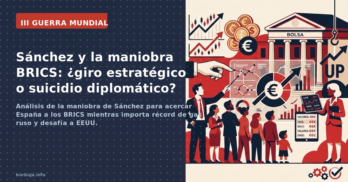 Análisis de la maniobra de Sánchez para acercar España a los BRICS mientras importa récord de gas ruso y desafía a EEUU.