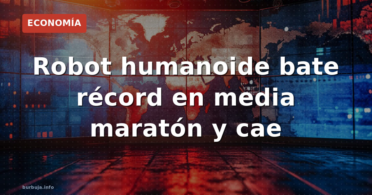 Robot humanoide bate récord en media maratón y cae