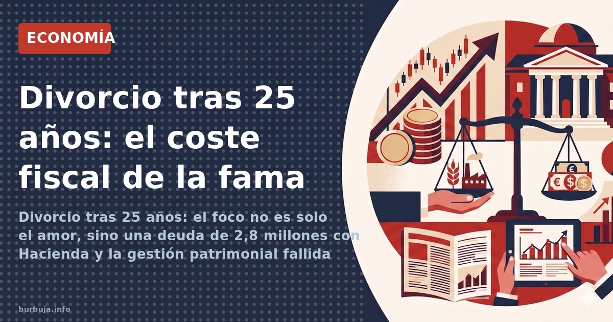Divorcio tras 25 años: el foco no es solo el amor, sino una deuda de 2,8 millones con Hacienda y la gestión patrimonial falli