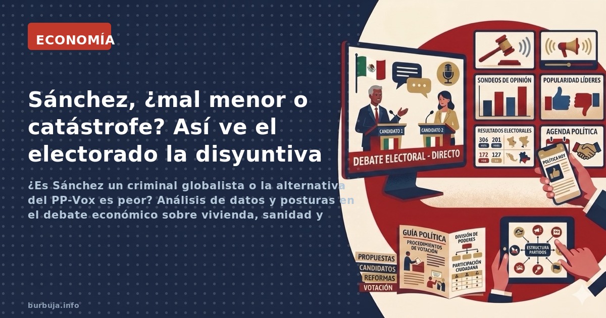 ¿Es Sánchez un criminal globalista o la alternativa del PP-Vox es peor? Análisis de datos y posturas en el debate económico s