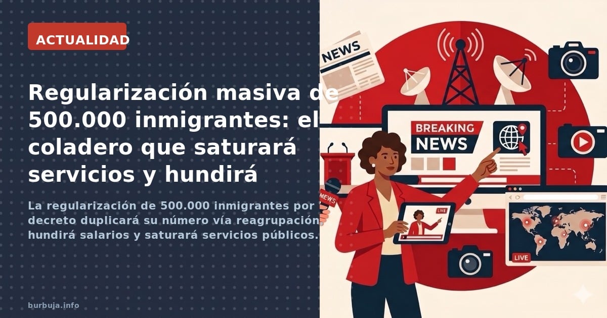 La regularización de 500.000 inmigrantes por decreto duplicará su número vía reagrupación, hundirá salarios y saturará servic