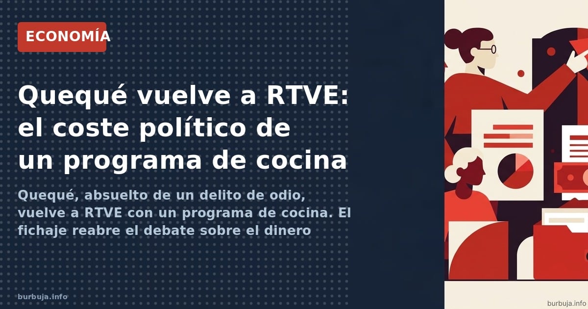 Quequé, absuelto de un delito de odio, vuelve a RTVE con un programa de cocina. El fichaje reabre el debate sobre el dinero p