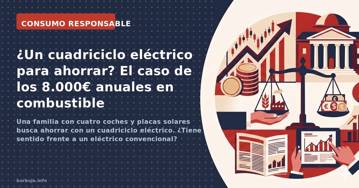 Una familia con cuatro coches y placas solares busca ahorrar con un cuadriciclo eléctrico. ¿Tiene sentido frente a un eléctri