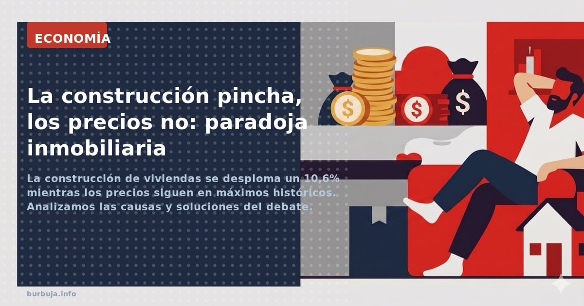 La construcción de viviendas se desploma un 10,6% mientras los precios siguen en máximos históricos. Analizamos las causas y 