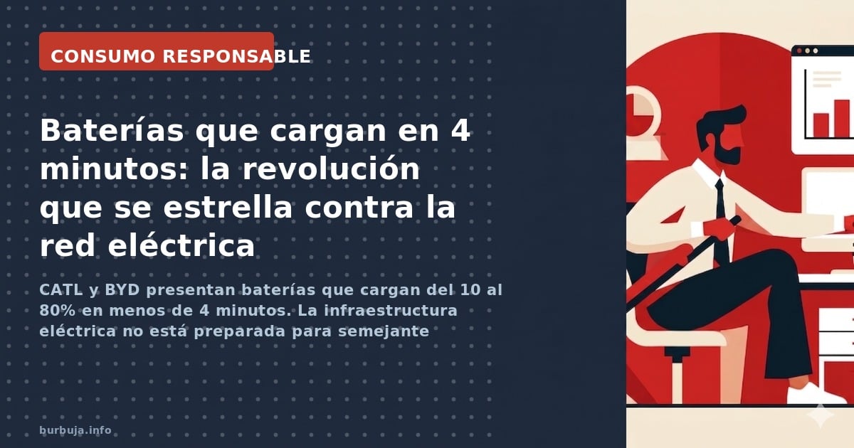 CATL y BYD presentan baterías que cargan del 10 al 80% en menos de 4 minutos. La infraestructura eléctrica no está preparada 