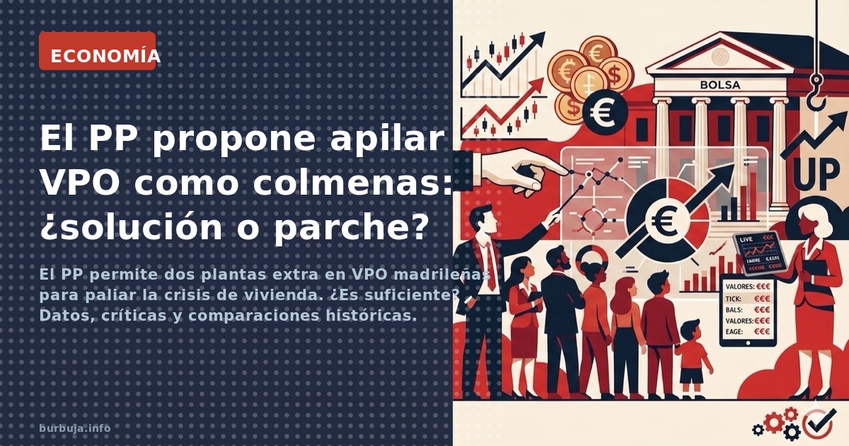 El PP permite dos plantas extra en VPO madrileñas para paliar la crisis de vivienda. ¿Es suficiente? Datos, críticas y compar