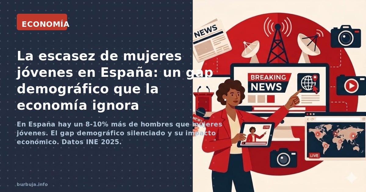 En España hay un 8-10% más de hombres que mujeres jóvenes. El gap demográfico silenciado y su impacto económico. Datos INE 20
