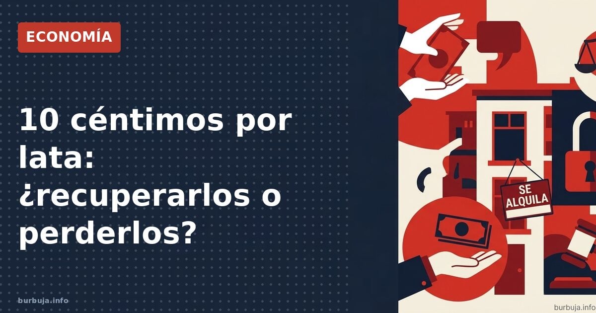 Máquina automática de retorno con latas y botellas de vidrio apiladas para recuperar el depósito