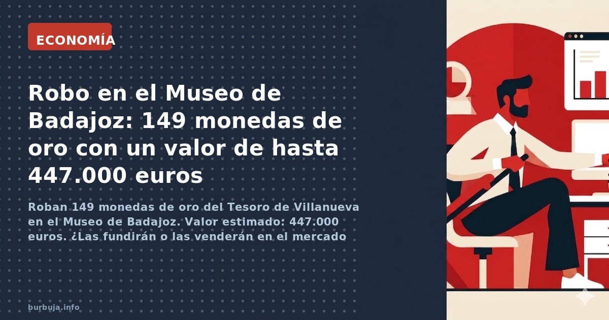 Roban 149 monedas de oro del Tesoro de Villanueva en el Museo de Badajoz. Valor estimado: 447.000 euros. ¿Las fundirán o las 