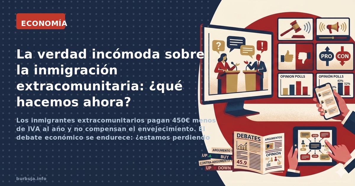 Los inmigrantes extracomunitarios pagan 450€ menos de IVA al año y no compensan el envejecimiento. El debate económico se end