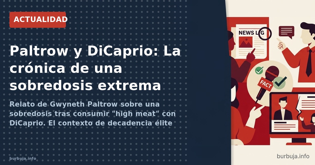 Relato de Gwyneth Paltrow sobre una sobredosis tras consumir "high meat" con DiCaprio. El contexto de decadencia élite genera