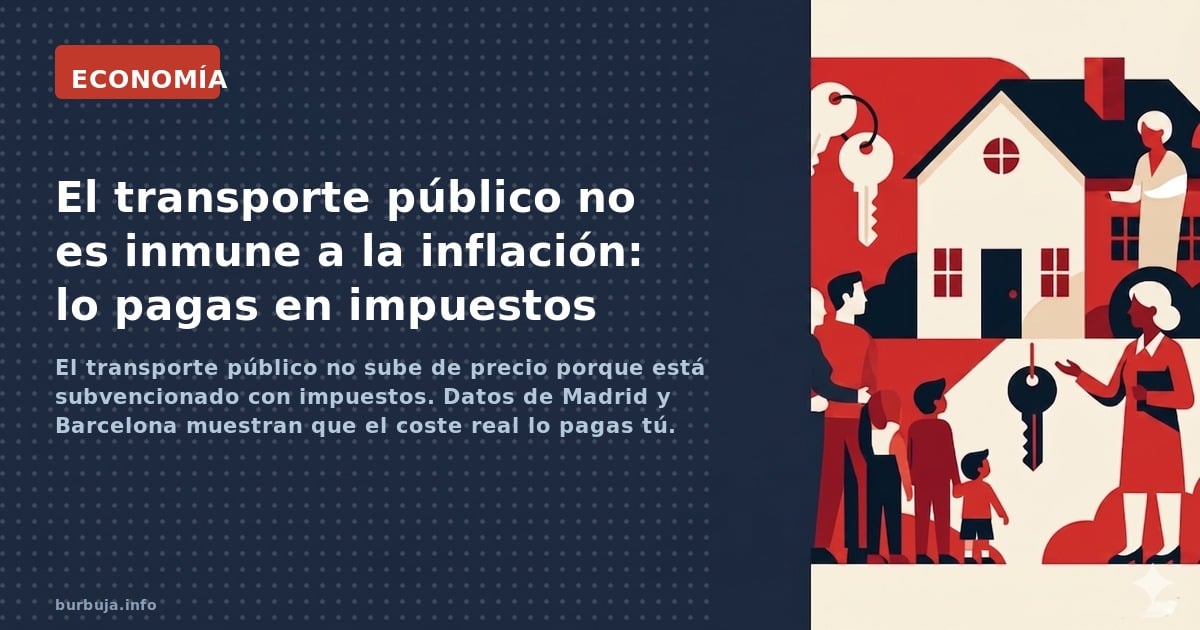 El transporte público no sube de precio porque está subvencionado con impuestos. Datos de Madrid y Barcelona muestran que el 
