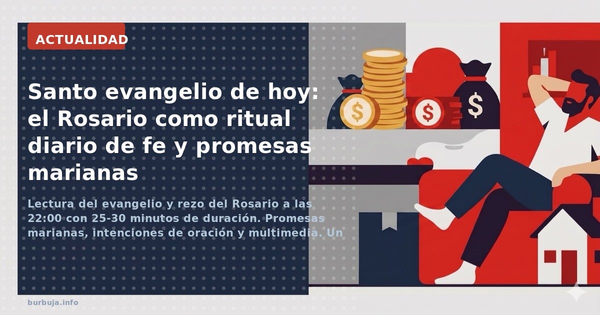 Lectura del evangelio y rezo del Rosario a las 22:00 con 25-30 minutos de duración. Promesas marianas, intenciones de oración