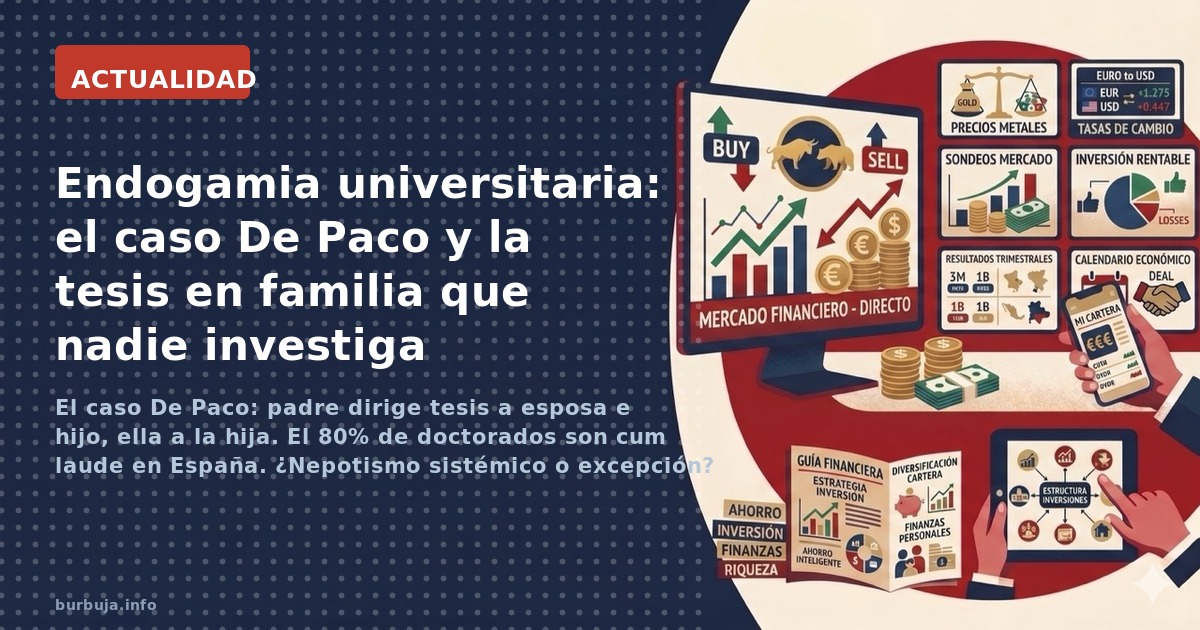 El caso De Paco: padre dirige tesis a esposa e hijo, ella a la hija. El 80% de doctorados son cum laude en España. ¿Nepotismo