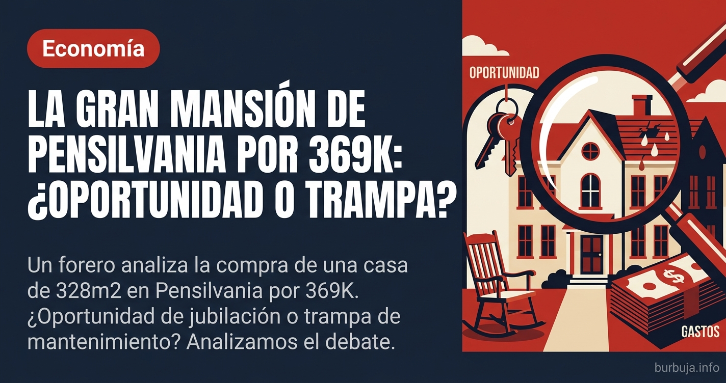 Un forero analiza la compra de una casa de 328m2 en Pensilvania por 369K. ¿Oportunidad de jubilación o trampa de mantenimient