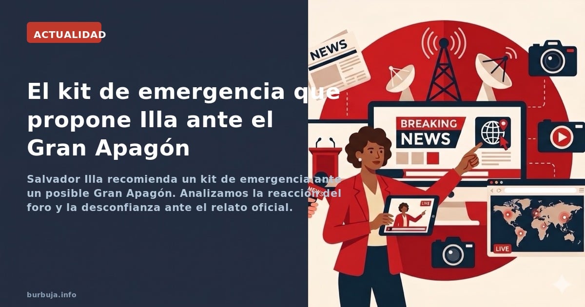 Salvador Illa recomienda un kit de emergencia ante un posible Gran Apagón. Analizamos la reacción del foro y la desconfianza 