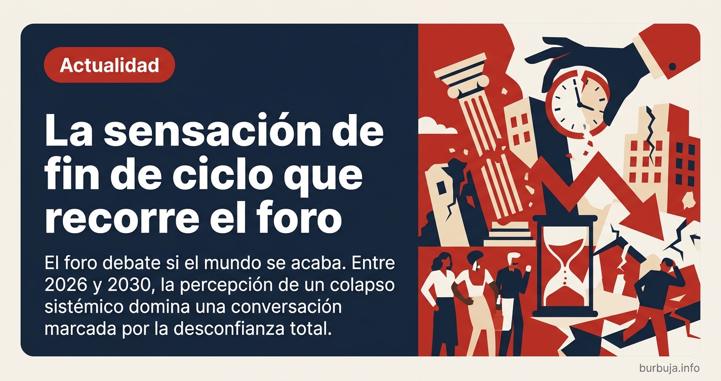 El foro debate si el mundo se acaba. Entre 2026 y 2030, la percepción de un colapso sistémico domina una conversación marcada
