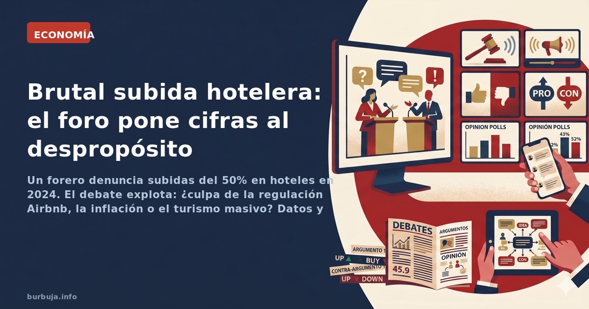 Un forero denuncia subidas del 50% en hoteles en 2024. El debate explota: ¿culpa de la regulación Airbnb, la inflación o el t