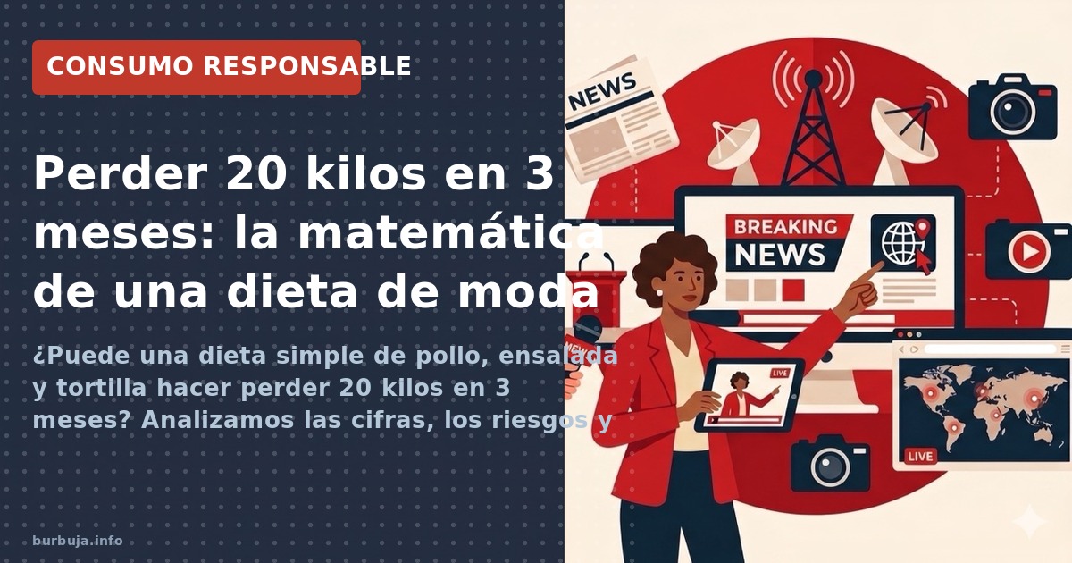 ¿Puede una dieta simple de pollo, ensalada y tortilla hacer perder 20 kilos en 3 meses? Analizamos las cifras, los riesgos y 