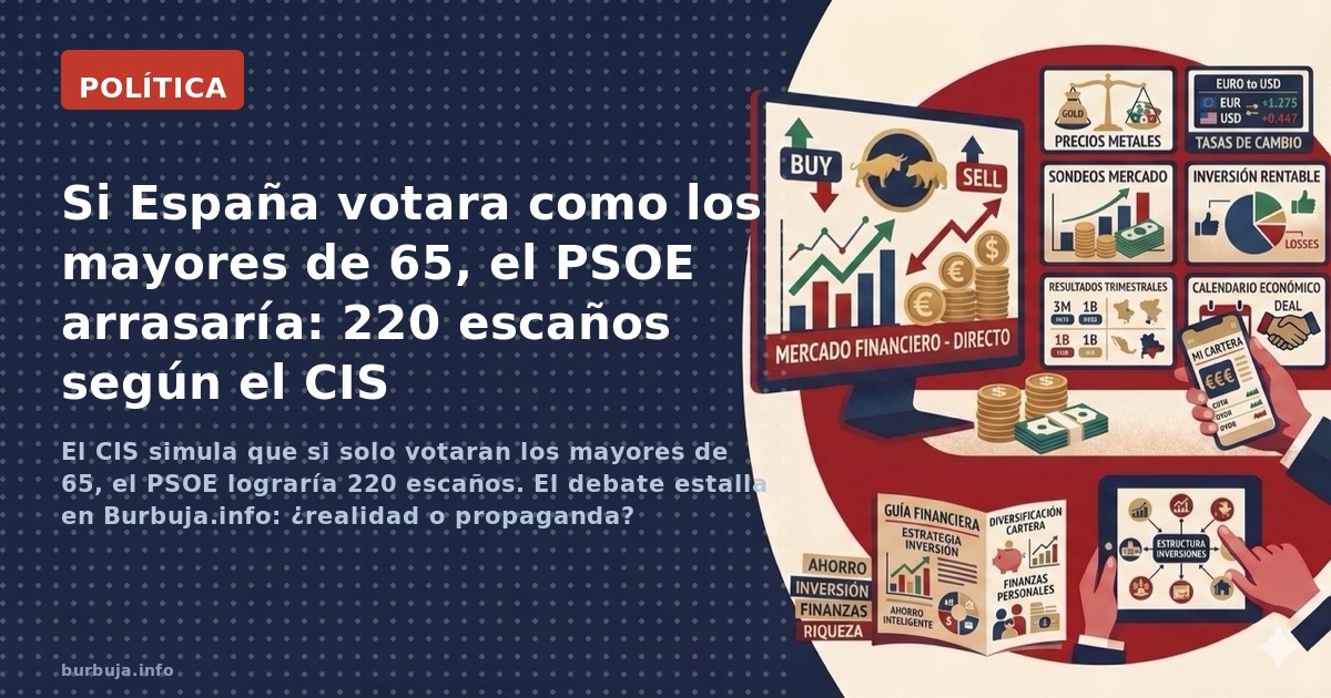 El CIS simula que si solo votaran los mayores de 65, el PSOE lograría 220 escaños. El debate estalla en Burbuja.info: ¿realid