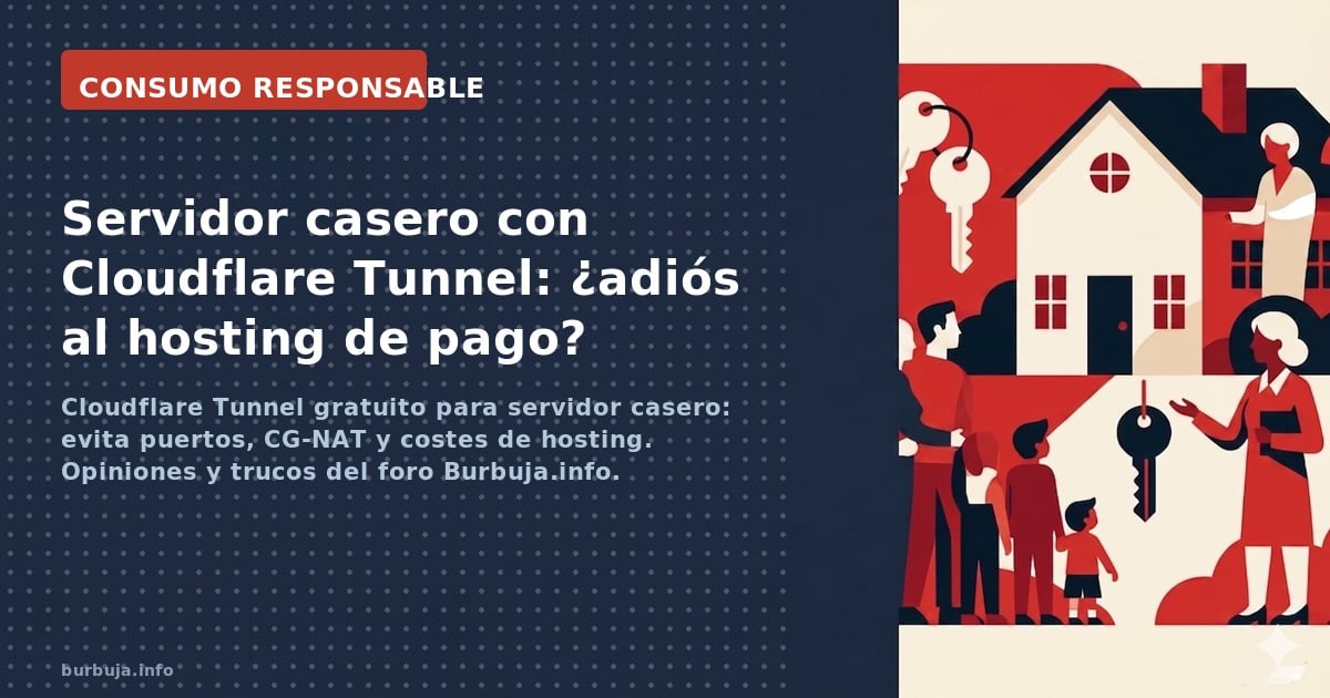 Cloudflare Tunnel gratuito para servidor casero: evita puertos, CG-NAT y costes de hosting. Opiniones y trucos del foro Burbu