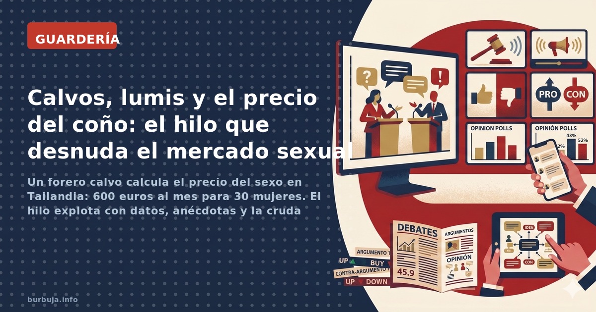 Un forero calvo calcula el precio del sexo en Tailandia: 600 euros al mes para 30 mujeres. El hilo explota con datos, anécdot