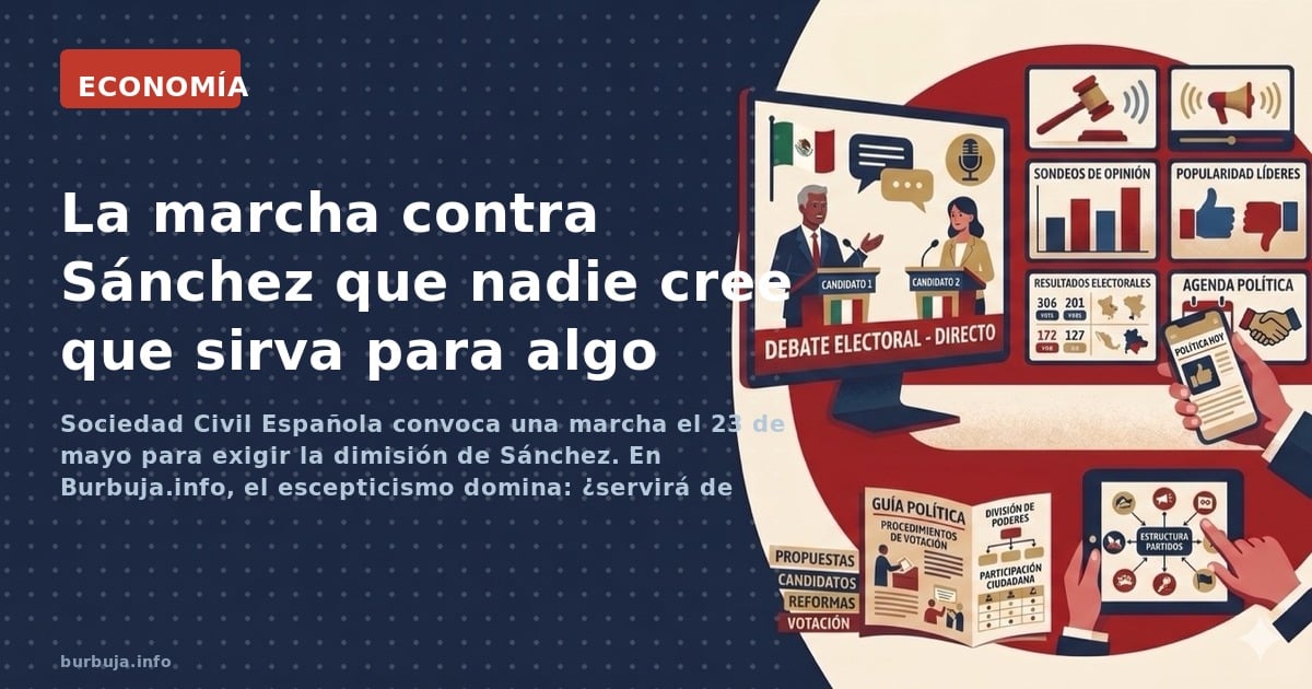 Sociedad Civil Española convoca una marcha el 23 de mayo para exigir la dimisión de Sánchez. En Burbuja.info, el escepticismo