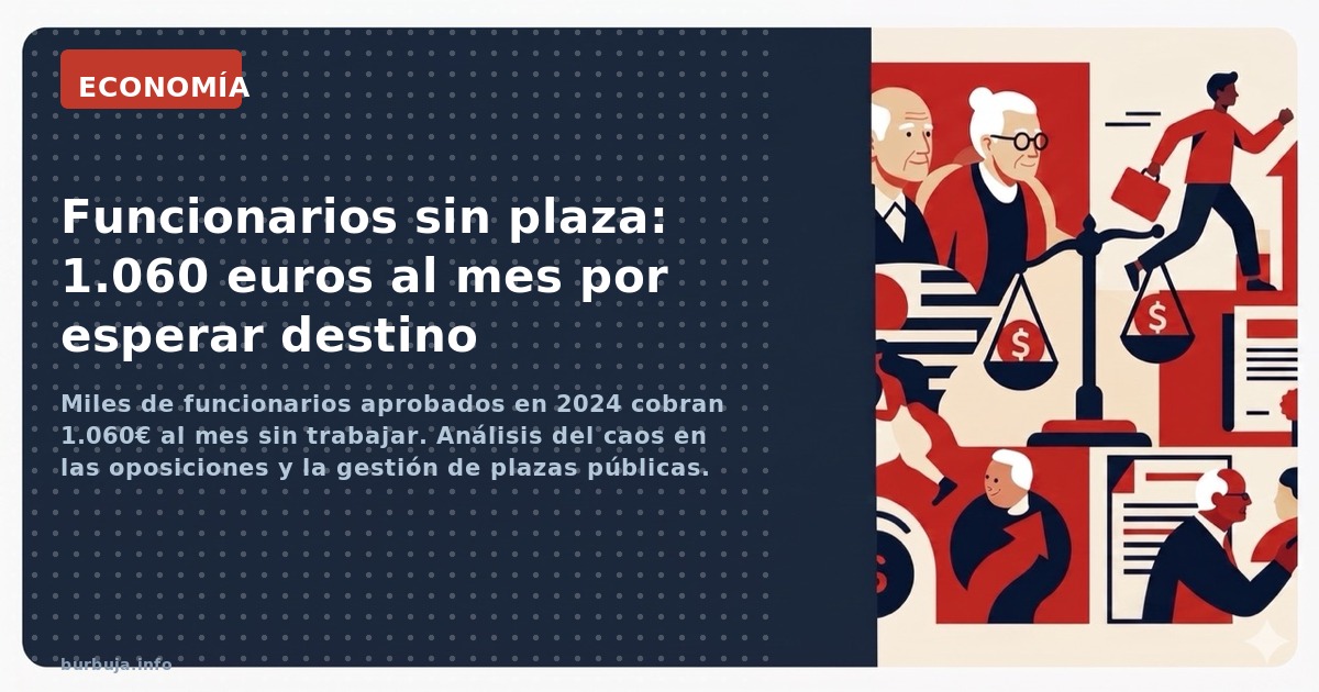 Miles de funcionarios aprobados en 2024 cobran 1.060€ al mes sin trabajar. Análisis del caos en las oposiciones y la gestión 