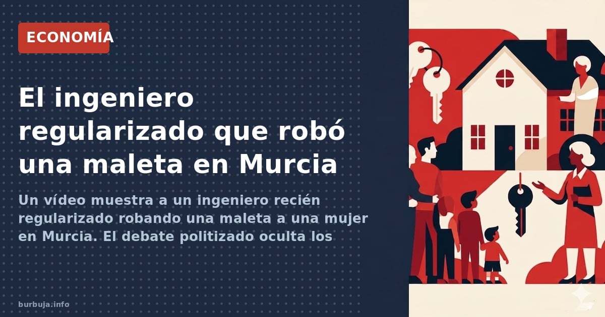 Un vídeo muestra a un ingeniero recién regularizado robando una maleta a una mujer en Murcia. El debate politizado oculta los