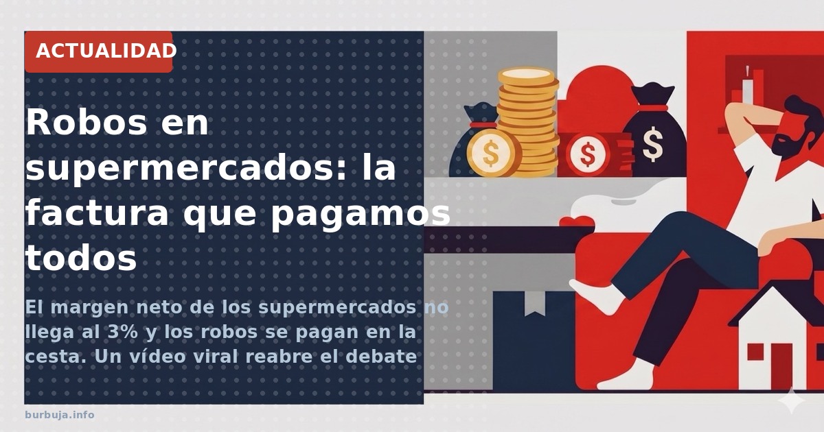 El margen neto de los supermercados no llega al 3% y los robos se pagan en la cesta. Un vídeo viral reabre el debate sobre in