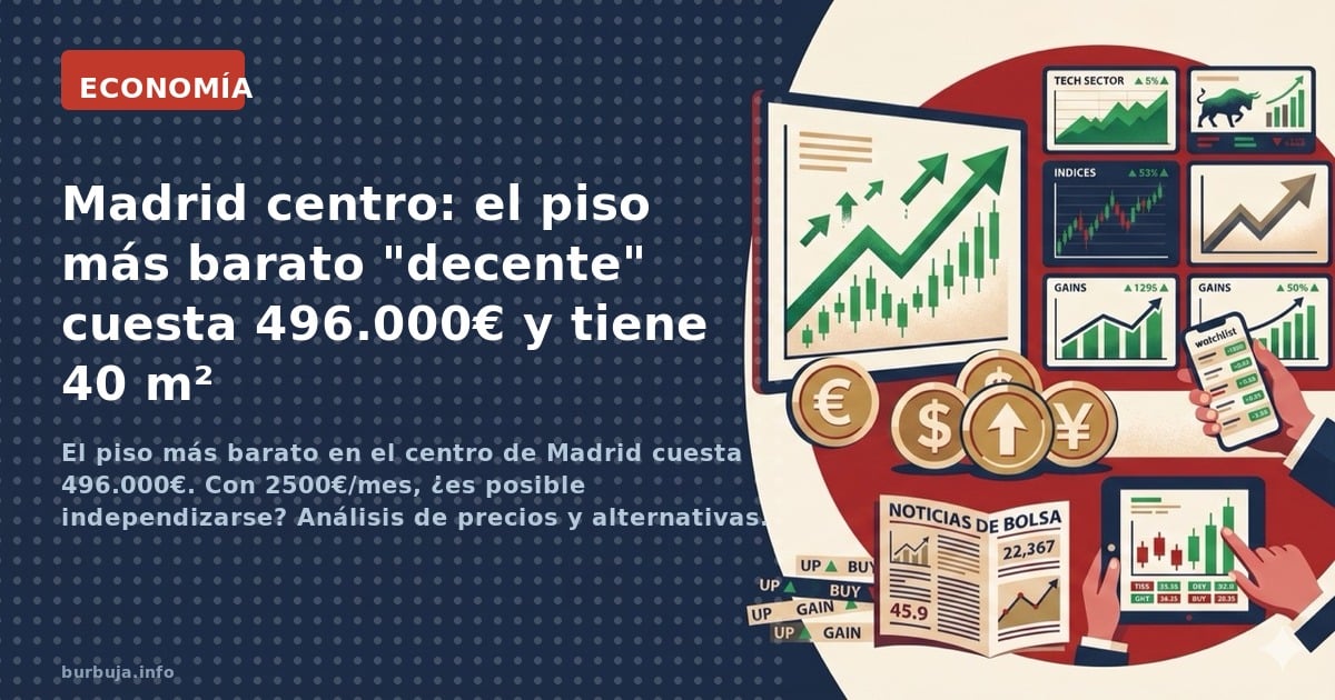 El piso más barato en el centro de Madrid cuesta 496.000€. Con 2500€/mes, ¿es posible independizarse? Análisis de precios y a