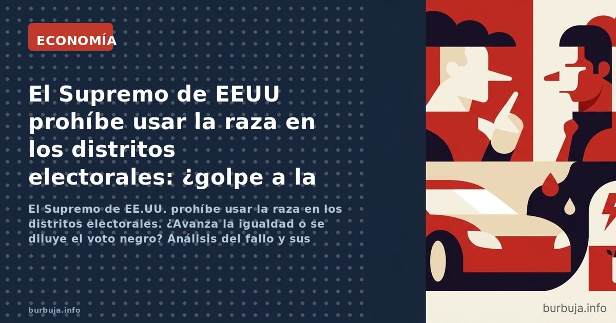 El Supremo de EE.UU. prohíbe usar la raza en los distritos electorales. ¿Avanza la igualdad o se diluye el voto negro? Anális