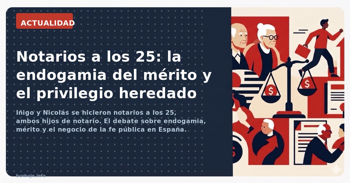 Iñigo y Nicolás se hicieron notarios a los 25, ambos hijos de notario. El debate sobre endogamia, mérito y el negocio de la f