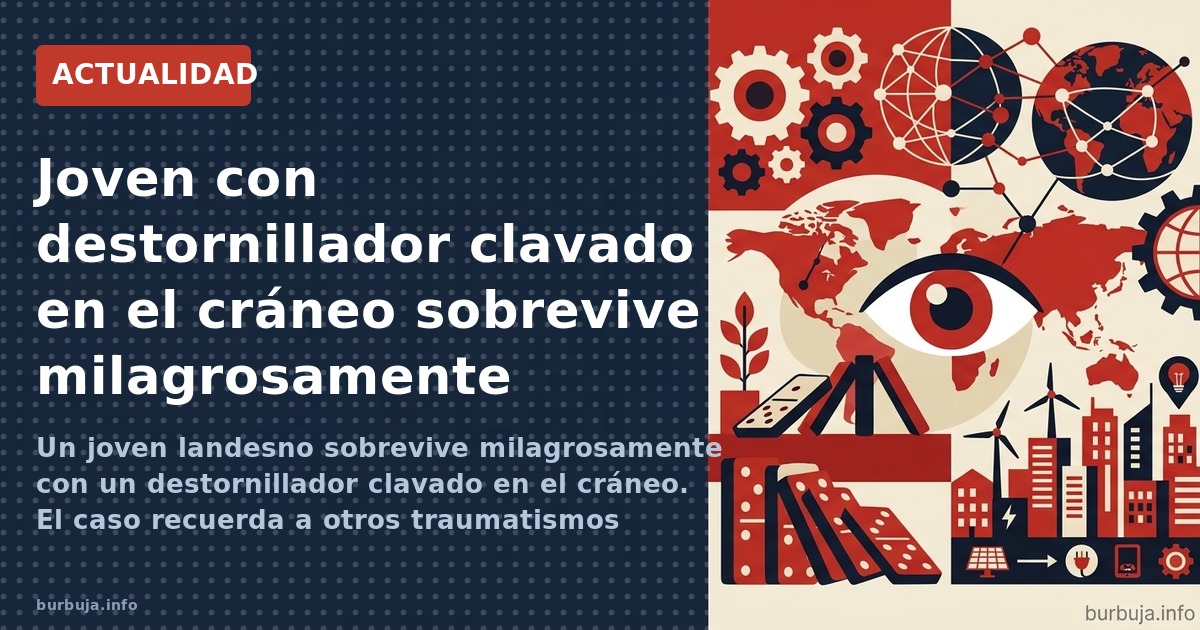 Un joven landesno sobrevive milagrosamente con un destornillador clavado en el cráneo. El caso recuerda a otros traumatismos 