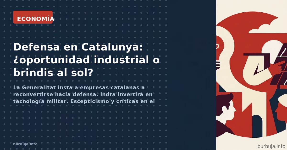 La Generalitat insta a empresas catalanas a reconvertirse hacia defensa. Indra invertirá en tecnología militar. Escepticismo 