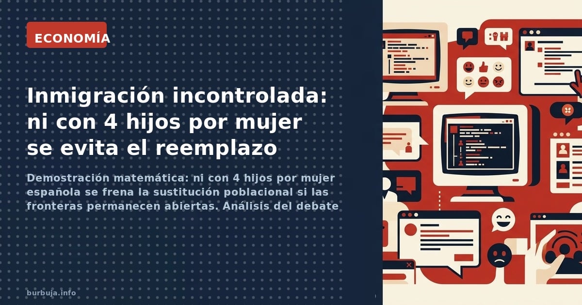 Demostración matemática: ni con 4 hijos por mujer española se frena la sustitución poblacional si las fronteras permanecen ab