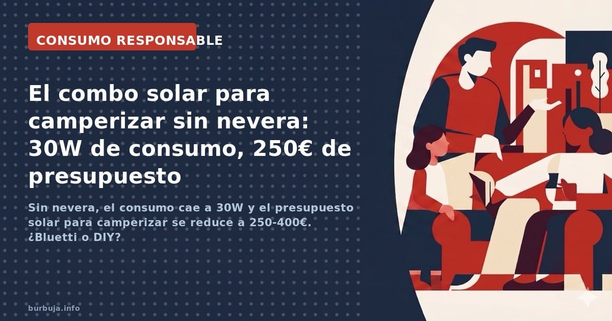 Sin nevera, el consumo cae a 30W y el presupuesto solar para camperizar se reduce a 250-400€. ¿Bluetti o DIY?